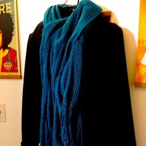 Bright teal blue scarf